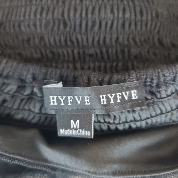 Black Sheer Ruched Crop Top Sz Medium Disco Club Sexy Festival Club Date Night - Picture 6 of 6